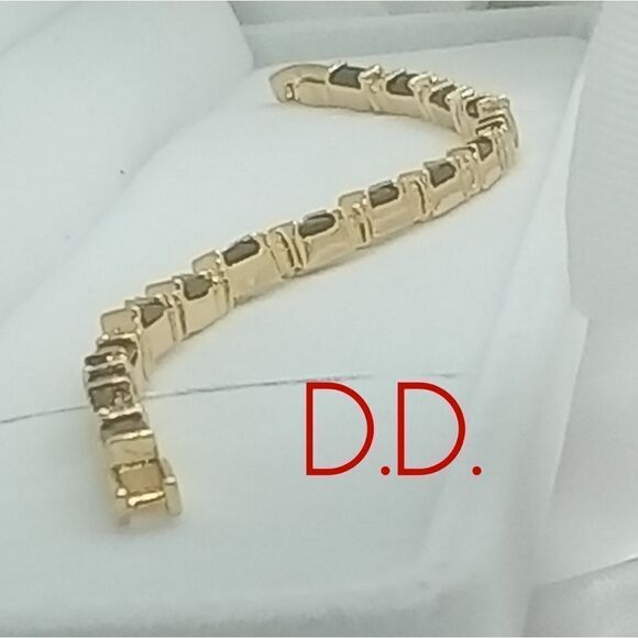 Red & White 30 Ct. Diamond Bracelet 14K Gold on 925 Silver - Picture 3 of 7